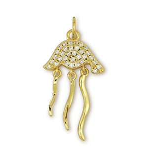 Brass TQ metaal bedels jellyfish Gold