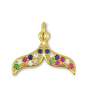 Brass TQ metaal bedels tail Gold-multicolor