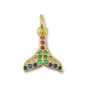 Brass TQ metaal bedels tail Gold-multicolor