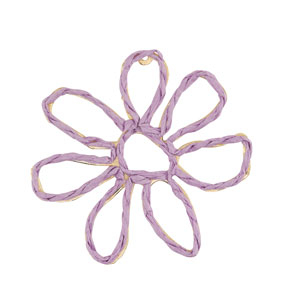 Hangers van raffia flower 55mm Lilac
