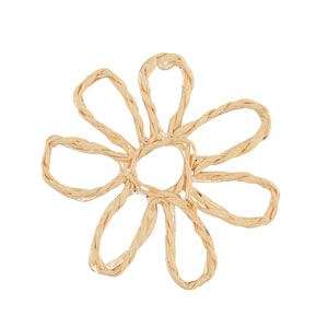 Hangers van raffia flower 55mm Light peach