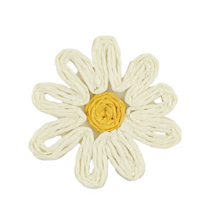 Hangers van raffia flower 50mm White
