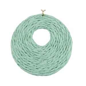 Hangers van raffia 53mm Mint green