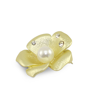 Broches flower with pearl Gold
