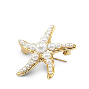 Broches starfish with pearls Gold