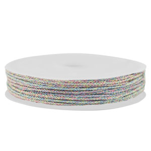 Macram&eacute; gevlochten draad 1mm Multicolour metallic