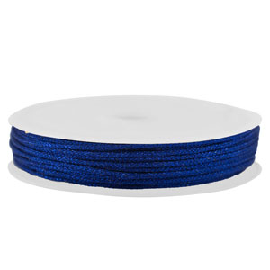 Macram&eacute; gevlochten draad 1mm Blue metallic