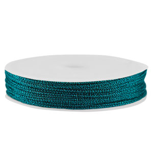 Macram&eacute; gevlochten draad 1mm Teal metallic