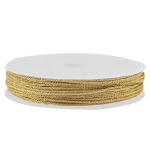 Macram&eacute; gevlochten draad 1mm Dark gold metallic