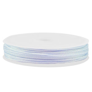 Macram&eacute; gevlochten draad 1mm Light blue-purple metallic