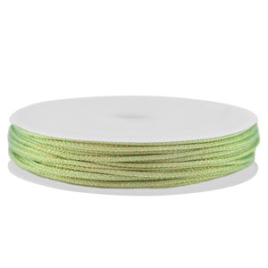 Macram&eacute; gevlochten draad 1mm Light green-gold metallic