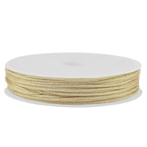 Macram&eacute; gevlochten draad 1mm Light gold metallic