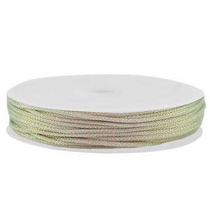Macram&eacute; gevlochten draad 1mm Silver-pink metallic