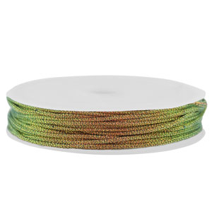 Macram&eacute; gevlochten draad 0,8mm Multicolour-orange green metallic