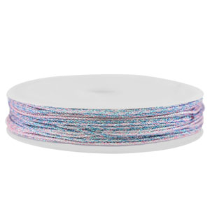 Macram&eacute; gevlochten draad 0,8mm Pink-blue metallic