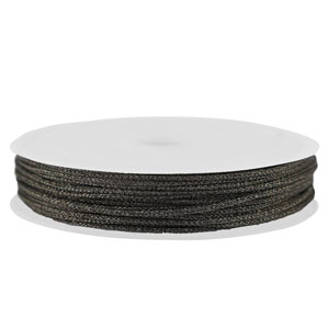 Macram&eacute; gevlochten draad 0,8mm Black metallic