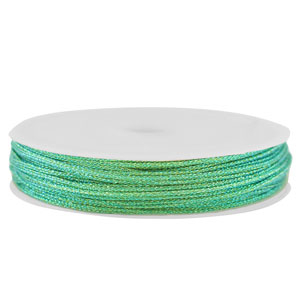 Macram&eacute; gevlochten draad 0,8mm Green metallic