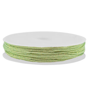 Macram&eacute; gevlochten draad 0,8mm Light green-gold metallic