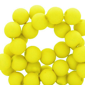 6 mm kralen van acryl Neon yellow