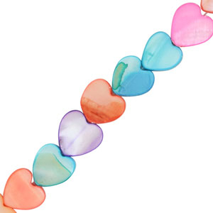 Schelp kralen heart Multicolour