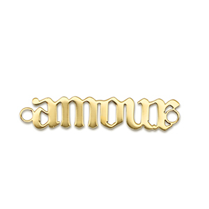 Bedels van Stainless steel Roestvrij staal (RVS) tussenstuk ''amour'' Gold