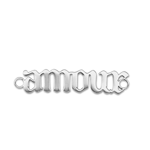 Bedels van Stainless steel Roestvrij staal (RVS) tussenstuk ''amour'' Silver