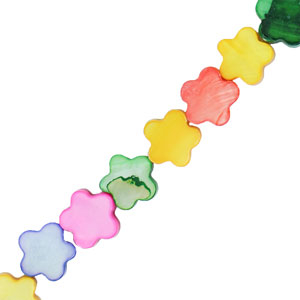 Schelp kralen flower Multicolour