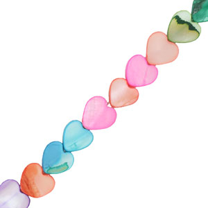 Schelp kralen heart Multicolour