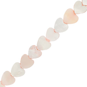 Schelp kralen heart Light pink