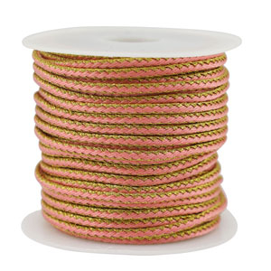 Trendy koord gevlochten 2.3mm Pink-gold