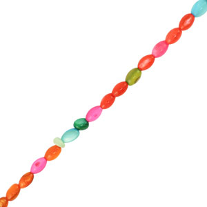 Schelp kralen oval Multicolor
