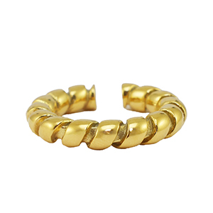 Ringen van Stainless steel Roestvrij staal (RVS) twisted Gold