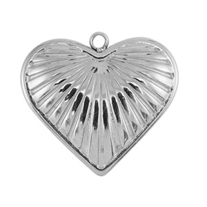 Bedels van Stainless steel Roestvrij staal (RVS) heart Silver