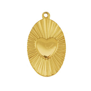 Bedels van Stainless steel Roestvrij staal (RVS) heart Gold