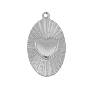 Bedels van Stainless steel Roestvrij staal (RVS) heart Silver