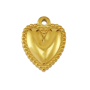 Bedels van Stainless steel Roestvrij staal (RVS) heart Gold