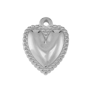 Bedels van Stainless steel Roestvrij staal (RVS) heart Silver