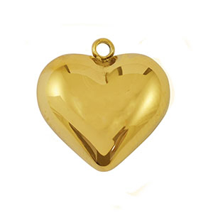 Bedels van Stainless steel Roestvrij staal (RVS) heart Gold