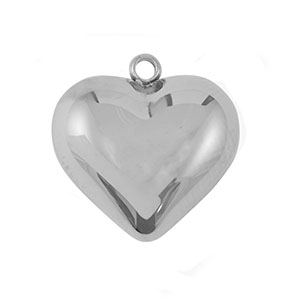 Bedels van Stainless steel Roestvrij staal (RVS) heart Silver