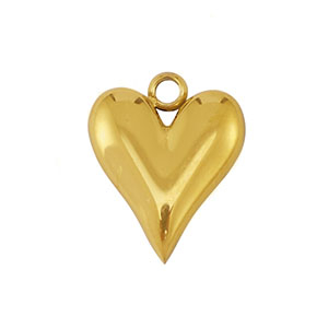 Bedels van Stainless steel Roestvrij staal (RVS) heart Gold