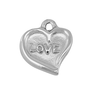 Bedels van Stainless steel Roestvrij staal (RVS) heart Silver
