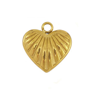 Bedels van Stainless steel Roestvrij staal (RVS) heart Gold