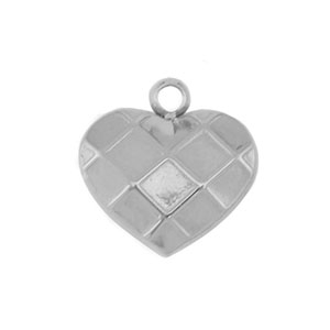 Bedels van Stainless steel Roestvrij staal (RVS) heart Silver