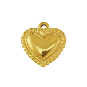 Bedels van Stainless steel Roestvrij staal (RVS) heart Gold