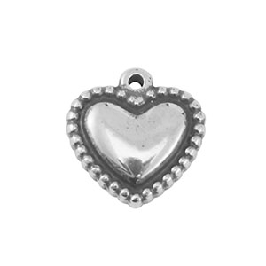 Bedels van Stainless steel Roestvrij staal (RVS) heart Silver