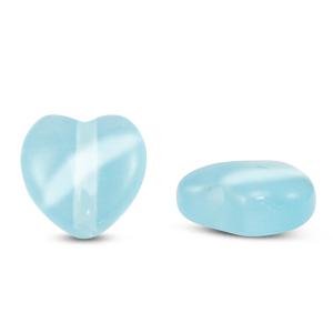 Glas kralen Cat's Eye heart Sky blue