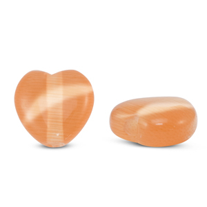 Glas kralen Cat's Eye heart Orange