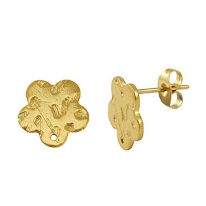 Oorbellen van Stainless steel Roestvrij staal (RVS) oorstekers Gold