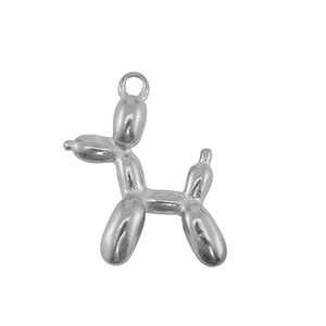 Bedels van Stainless steel Roestvrij staal (RVS) balloon dog Silver