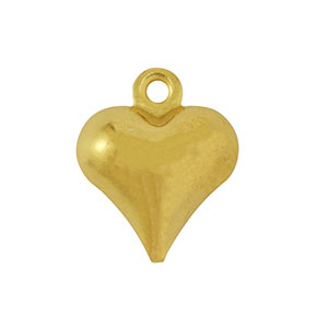 Bedels van Stainless steel Roestvrij staal (RVS) heart Gold